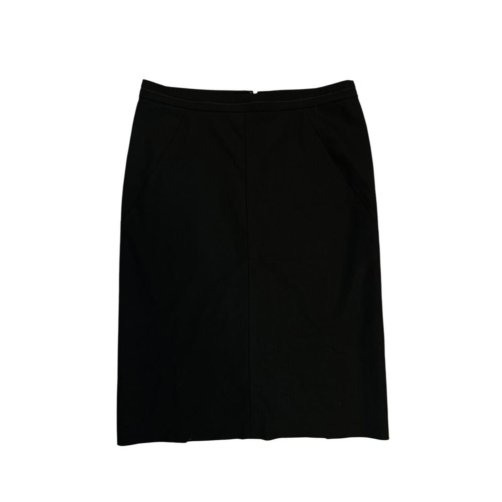 Women 4 Theory Kamilla SWB Black Classic Wool Midi Skirt Suit Career Zip Back